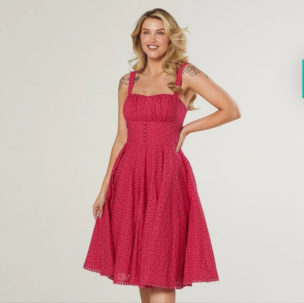Timeless 50s Valerie Swing Dress in Cerise Pink